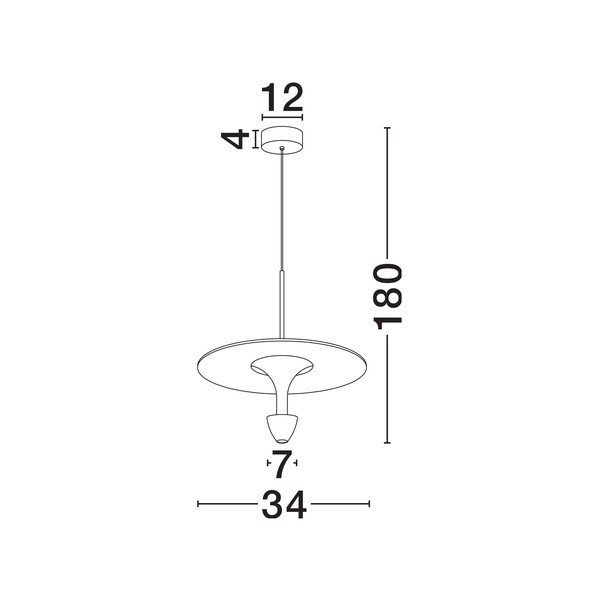 Mat črna aluminijasta LED viseča svetilka ø 34 cm Topio – Nova Luce-image-4