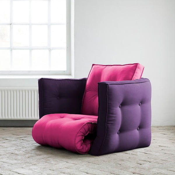Zložljivi fotelj Karup Dice Pink/Purple