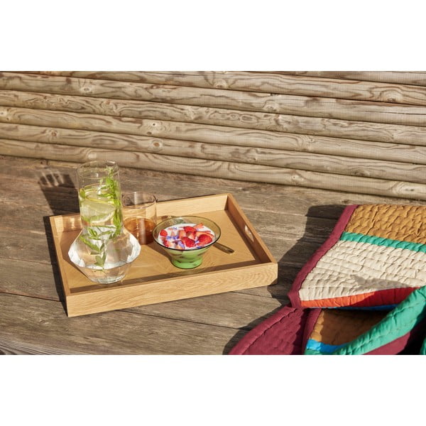 Servirni lesen pladenj 35x45 cm Structure – Hübsch-image-2