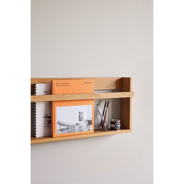 Večnivojska/za slike polica iz masivnega hrasta v naravni barvi 110 cm Display – Hübsch-image-1