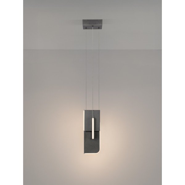 Svetlo siva kovinska LED zatemnitvena viseča svetilka Totem – Nova Luce-image-4