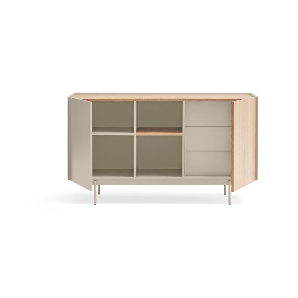 Bež/naravna nizka komoda v hrastovem dekorju 130x78 cm Otto – Teulat-image-3