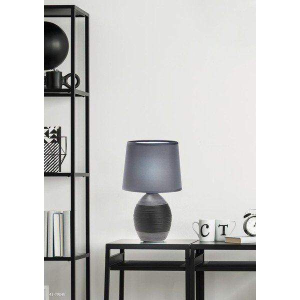 Temno siva namizna svetilka s tekstilnim senčnikom (višina 35 cm) Ambon – Candellux Lighting-image-1