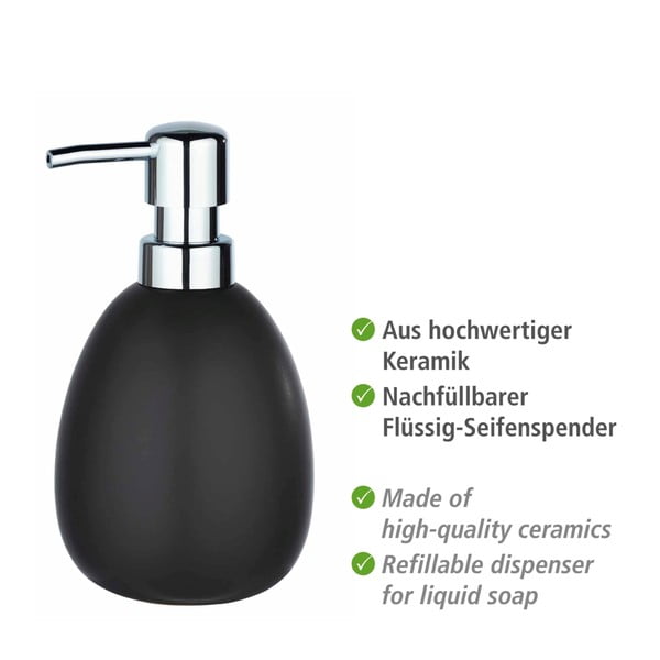 Črn keramični dozirnik za milo Wenko Polaris-image-4