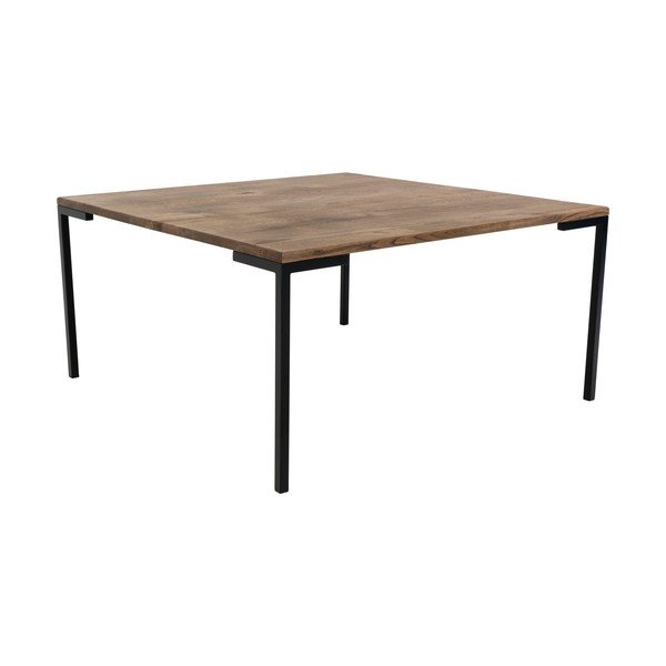 Črna mizica s temno hrastovo ploščo House Nordic Lugano, 90 x 90 cm-image-1