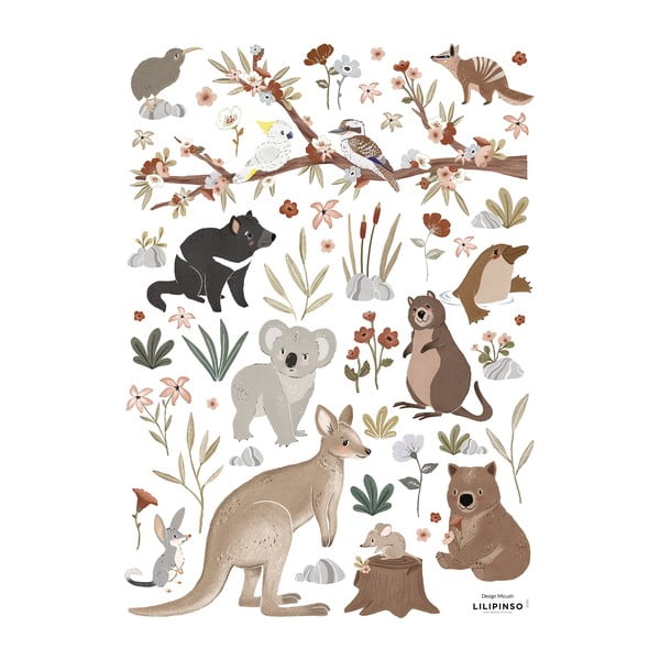 Nalepke 30x42 cm Australian Animals – Lilipinso