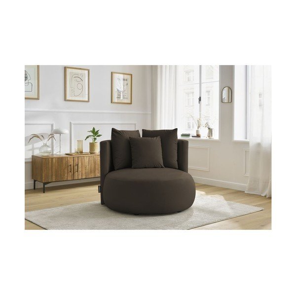 Rjav žameten fotelj Cesar – Bobochic Paris-image-1