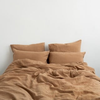 Rjava enojna lanena posteljnina 140x200 cm – Linen Tales