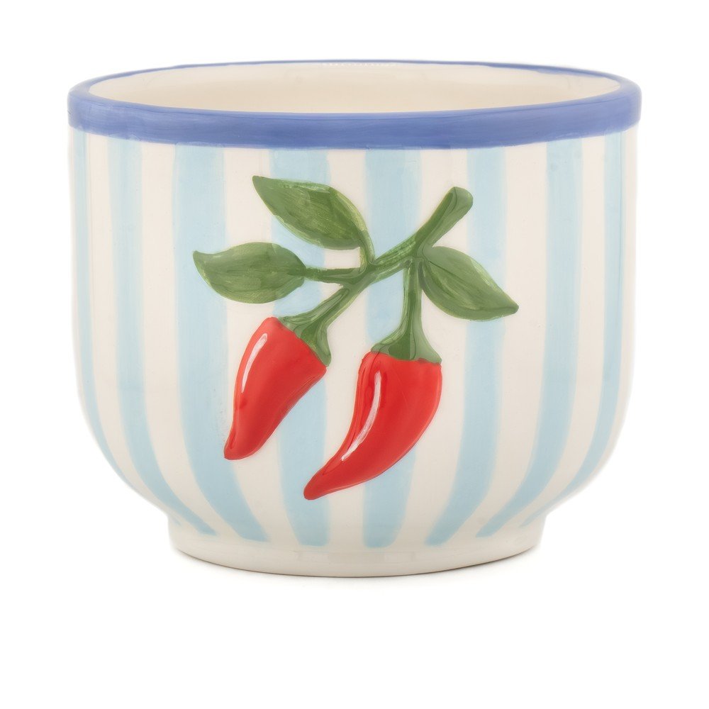 Keramičen ročno poslikan okrasni cvetlični lonec ø 12 cm Chilli