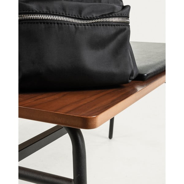 Črna/rjava klop iz umetnega usnja Carabel – Kave Home-image-2