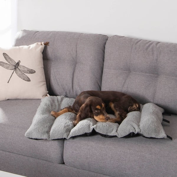 Črna podloga za pse iz sherpa flisa 50x80 cm – Love Story-image-1