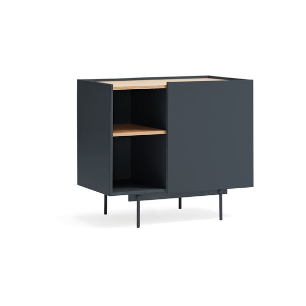 Antracitno siva/naravna nizka komoda v hrastovem dekorju 90x78 cm Otto – Teulat-image-1