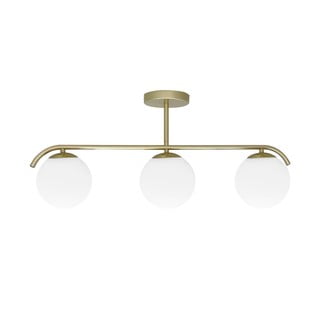 Bela/zlata stropna svetilka s steklenim senčilom 15x69 cm Amadeo – Candellux Lighting