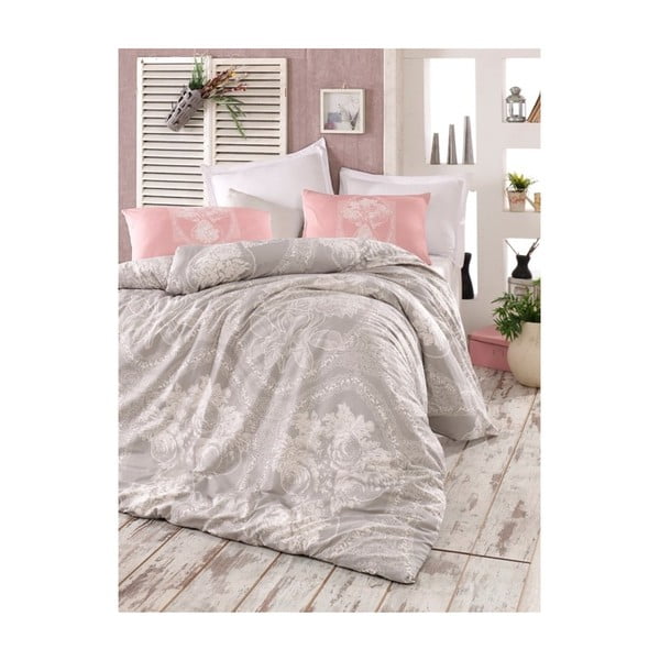 Sivo posteljno perilo za eno osebo Lili, 160 x 220 cm