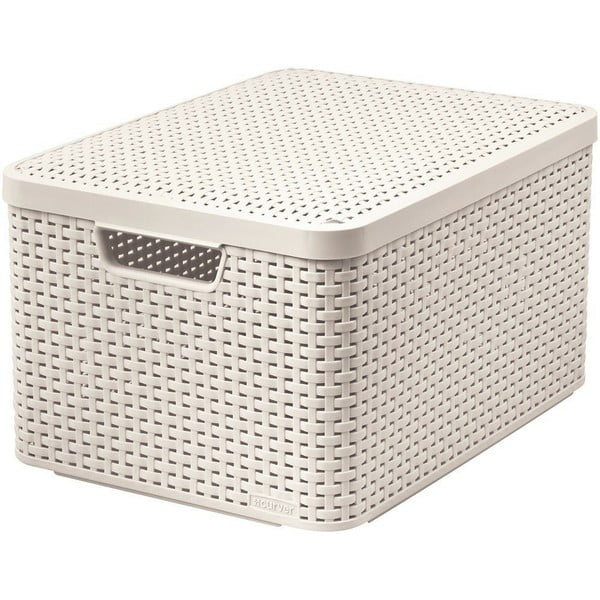 Kremno bela plastična škatla za shranjevanje s pokrovom 33x44,5x25 cm Style – Curver