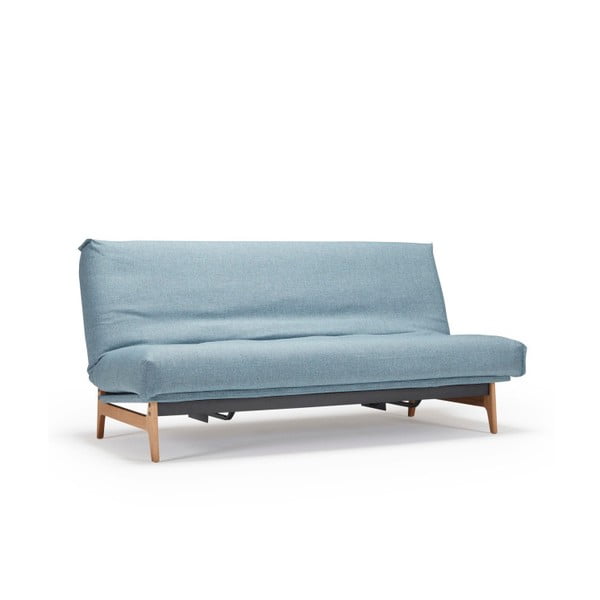 Svetlo modra raztegljiva kavč postelja Inovacija Aslak