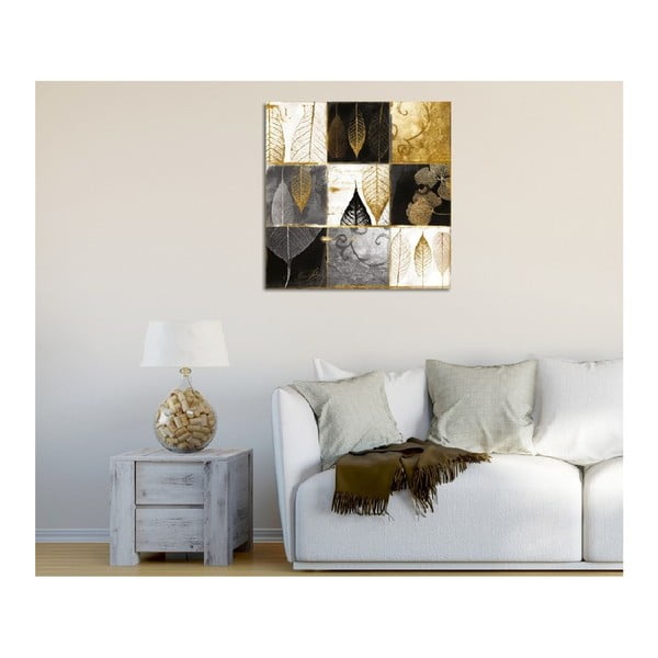 Poslikava na platnu Golden Leaves, 45 x 45 cm-image-2