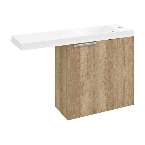 Stenska omarica brez umivalnika v hrastovem dekorju v naravni barvi 50x50 cm Latus Vi – Sapho