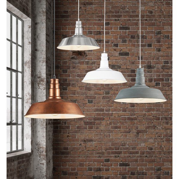 Bakrena kovinska viseča svetilka s kovinskim senčilom ø 36 cm Will – Reality-image-2