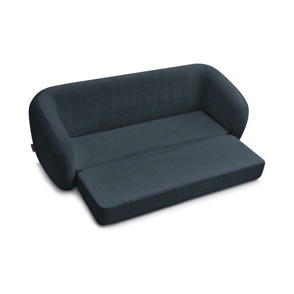 Temno modra raztegljiva sedežna garnitura iz šenilje 228 cm Neyo – Bobochic Paris-image-4