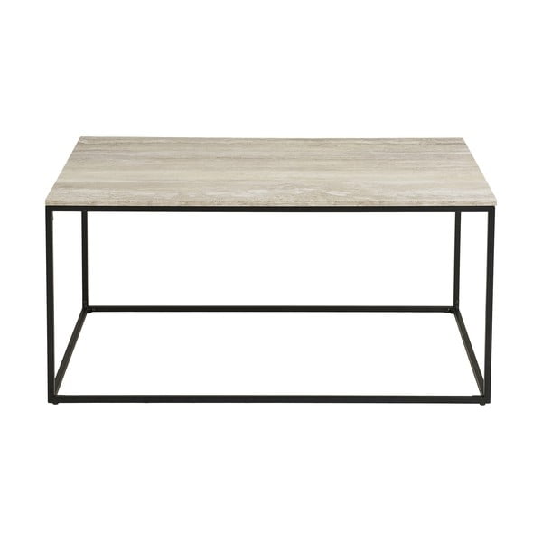 Črna/bež klubska mizica v kamnitem dekorju 60x90 cm Vita – House Nordic-image-2