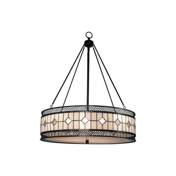 Kovinska viseča svetilka s steklenim senčilom ø 60 cm Waldorf – Premier Housewares-image-2