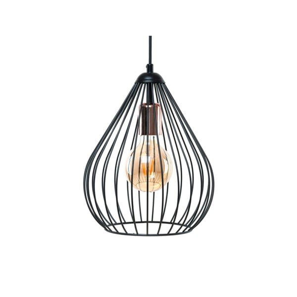 Črna viseča svetilka s kovinskim senčilom ø 24 cm Fasah – Opviq lights-image-2