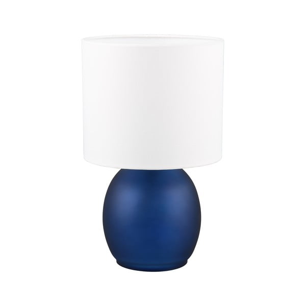Bela/modra namizna svetilka s tekstilnim senčnikom (višina 29 cm) Vela – Trio-image-1