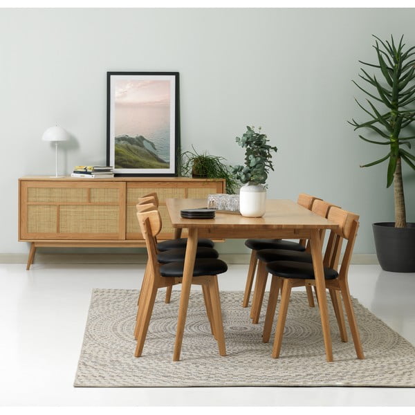 Raztegljiva jedilna miza z mizno ploščo v hrastovem dekorju 190x90 cm Barrali – Unique Furniture-image-1