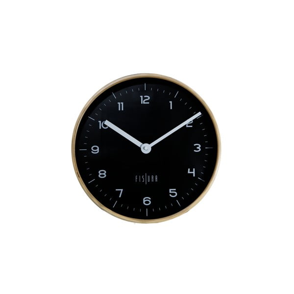 Črna stenska ura Fisura Reloj Pared Woody Negro, ⌀ 30 cm