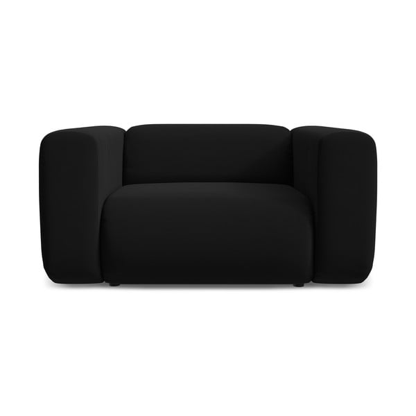 Črn žameten fotelj Ekahi – Makamii-image-2