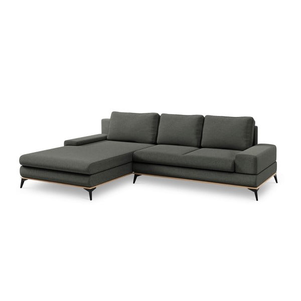 Temno siva raztegljiva sedežna garnitura Windsor & Co Sofas Planet, levi kot-image-2