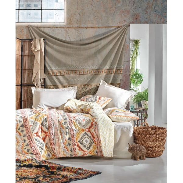Bombažna posteljnina z rjuho Cotton Box Jamila, 200 x 220 cm