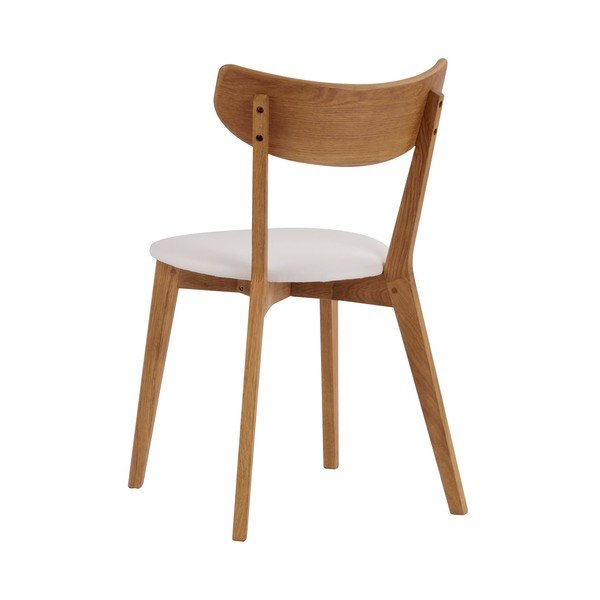 Jedilni stol iz rjavega hrasta z belim sedežem Rowico Ami-image-3