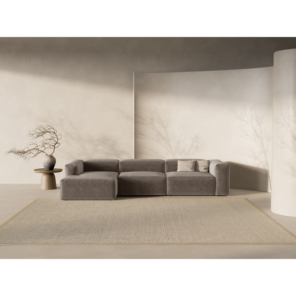 Rjava kotna sedežna garnitura (levi kot/z ležalnikom) Bergamo – Cosmopolitan Design-image-1