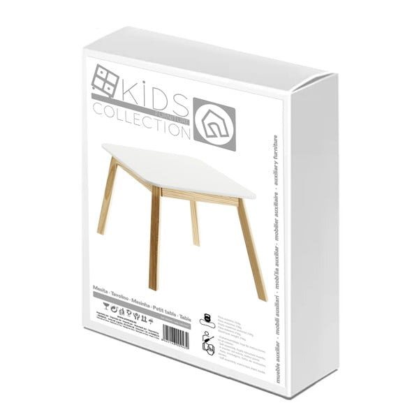 Otroška miza z belo mizno ploščo 55x55 cm – Casa Selección-image-4