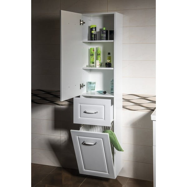 Bela kopalniška omarica 40x184 cm Favolo – Sapho-image-2