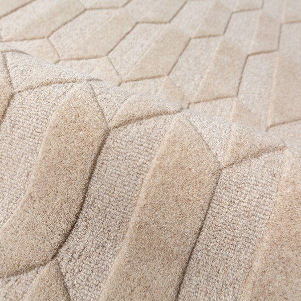 Bordo rdeč/v naravni barvi ročno tkan volnen tekač 60x230 cm Apex Border Wool – Flair Rugs-image-2