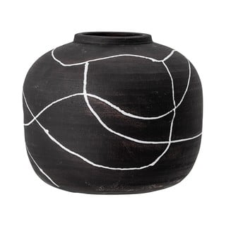 Črna vaza iz terakote Bloomingville Niza, višina 16,5 cm