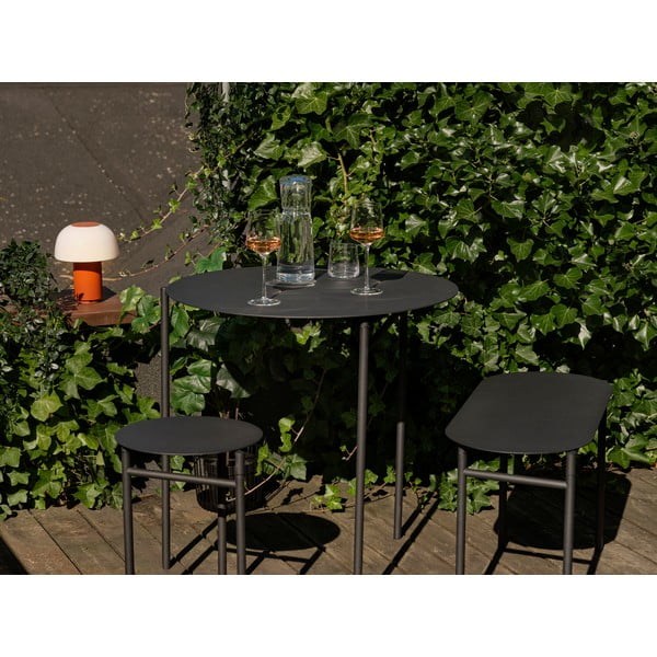 Črna kovinska vrtna klop Disc – Zone-image-1