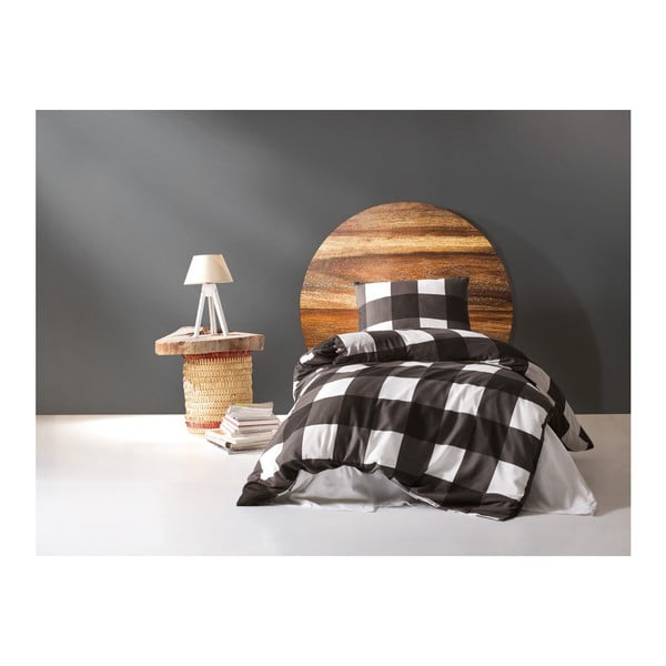 Krašeno posteljno perilo za eno osebo z mešanico bombaža, 140 x 200 cm