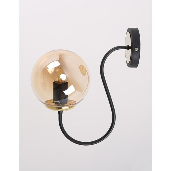 Oker rumeno-črna stenska svetilka ø 15 cm Oslo – Squid Lighting-image-2
