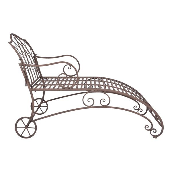 Rjavi kovinski vrtni ležalnik - Esschert Design-image-2