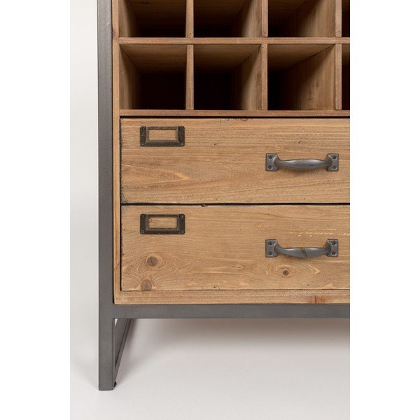 Vinska omara iz jelkinega lesa White Label Edgar-image-4