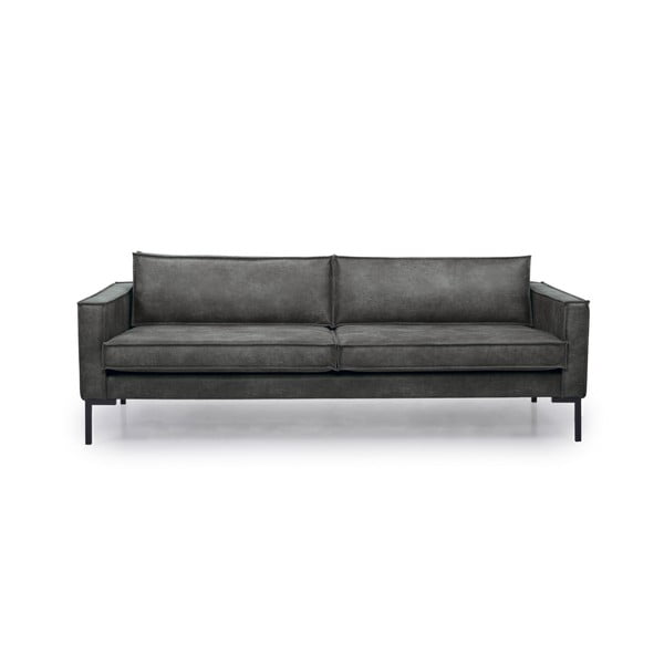 Temno siva zofa v imitaciji usnja Scandic Rate