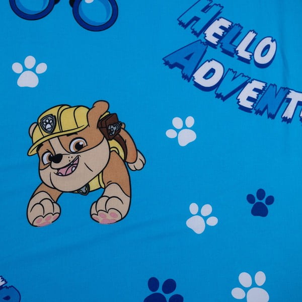 Modra napenjalna enojna bombažna otroška rjuha 90x200 cm Paw Patrol – Jerry Fabrics-image-2