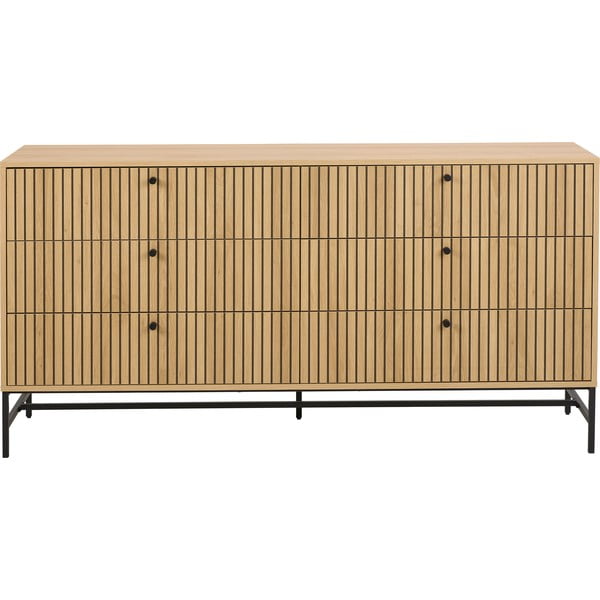 Komoda v hrastovem dekorju v naravni barvi 158x80x40 cm Albany  – Actona