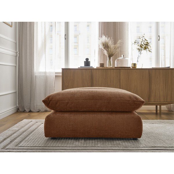 Oranžen tabure iz šenilje Neil – Bobochic Paris-image-4