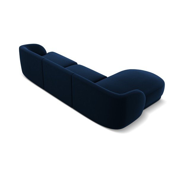 Modra žametna kotna zofa (levi kot) Miley - Micadoni Home-image-3