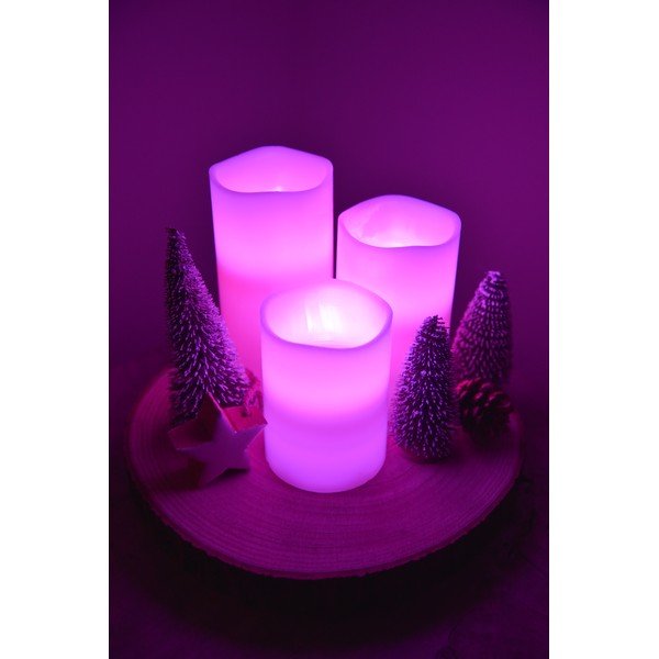 LED sveče v kompletu 3 ks (višina 10 cm) – Hilight-image-4